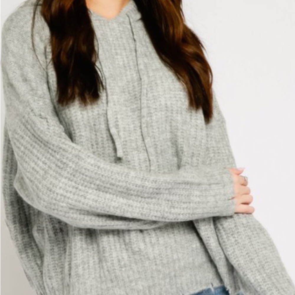 Olivaceous Light Gray Cowl Neck Sweater